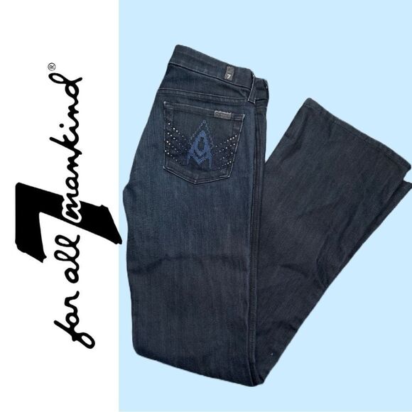 7 For All Mankind Women’s ‘A’ Pocket Dark Indigo Boot Cut Jeans - Size 25‎ - Picture 1 of 3